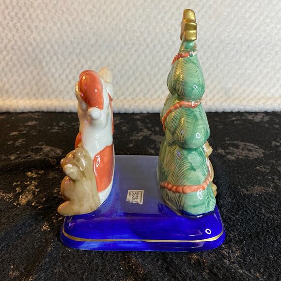 Vintage 1980s Fitz and Floyd Hand Painted Christmas Holiday Napkin Holder - Picture 2 of 6